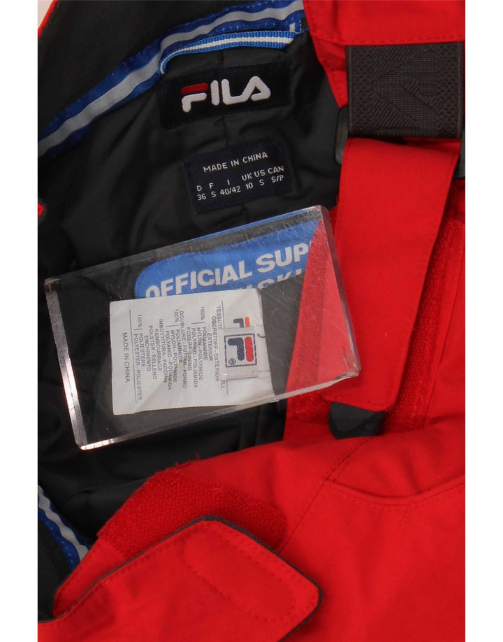 Fila Pantalones de esquí para mujer UK 10 Small Red Polyamide
