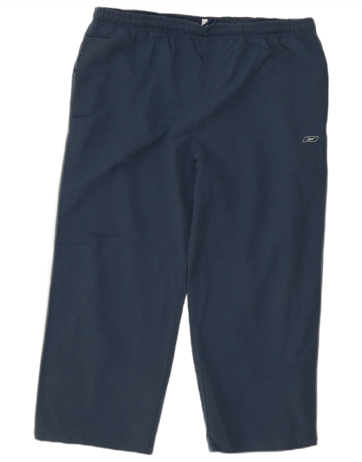 Reebok - Pantalón de chándal para hombre, talla grande, color azul marino, poliéster
