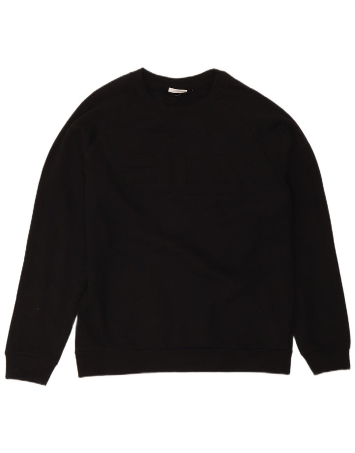 Fila Hombre Regular Fit Sudadera Jumper Medio Algodón Negro