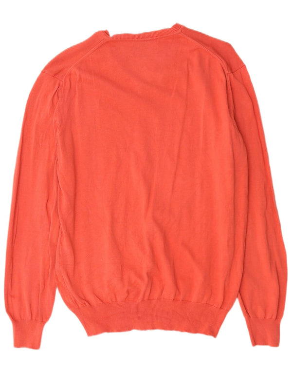 Marlboro Classics - Jersey con cuello en V para hombre, talla grande, algodón naranja