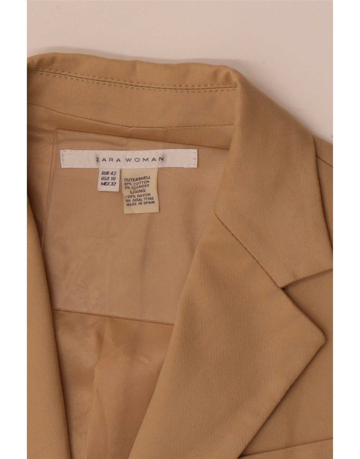 Chaqueta blazer de 2 botones Zara para mujer EU 42 Grande Algodón beige