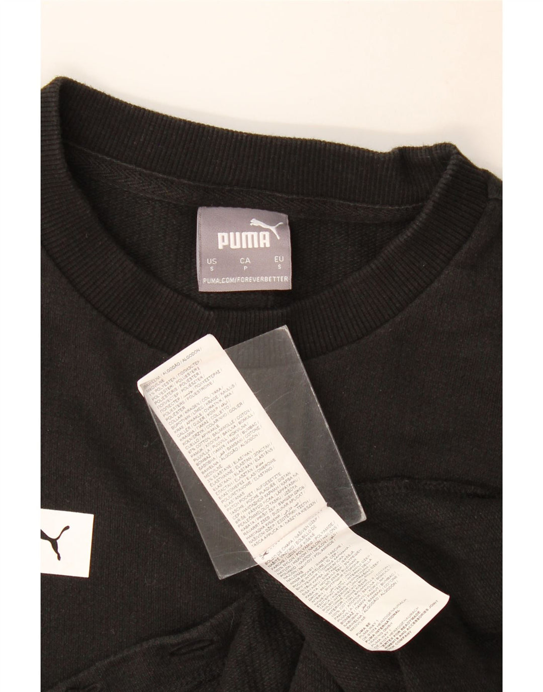 Puma Hombre Sudadera Gráfica Jersey Pequeño Algodón Negro