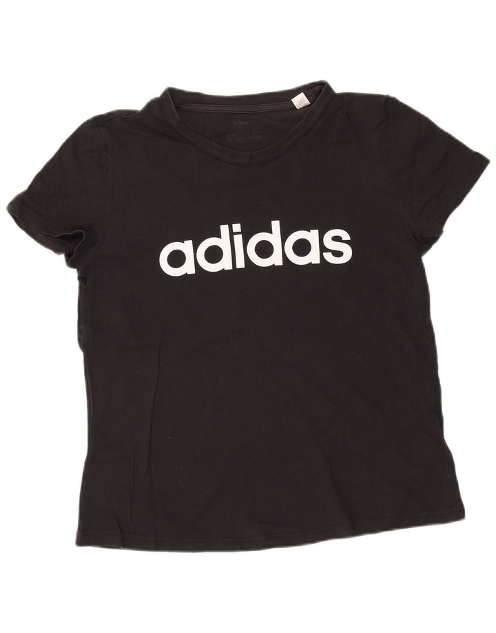 ADIDAS Camiseta gráfica para mujer Top UK 14/16 Large Negro