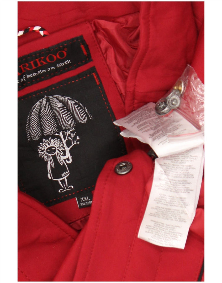 Marikoo Abrigo con capucha para mujer UK 20 2XL Poliéster rojo