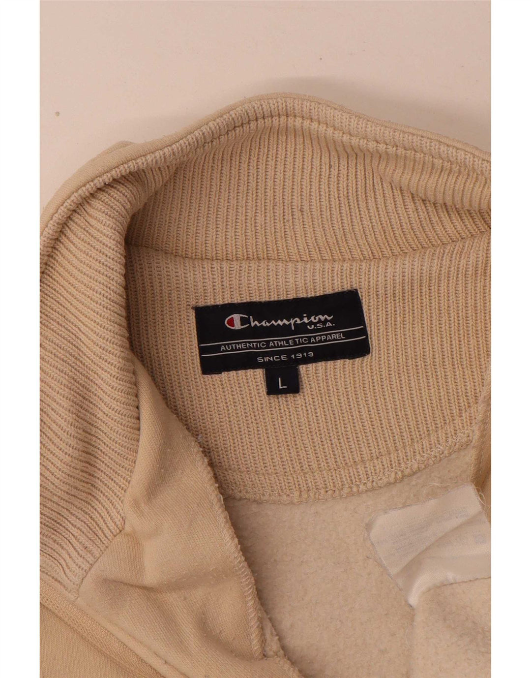 Champion Sudadera Jumper Large Beige Algodón Hombre