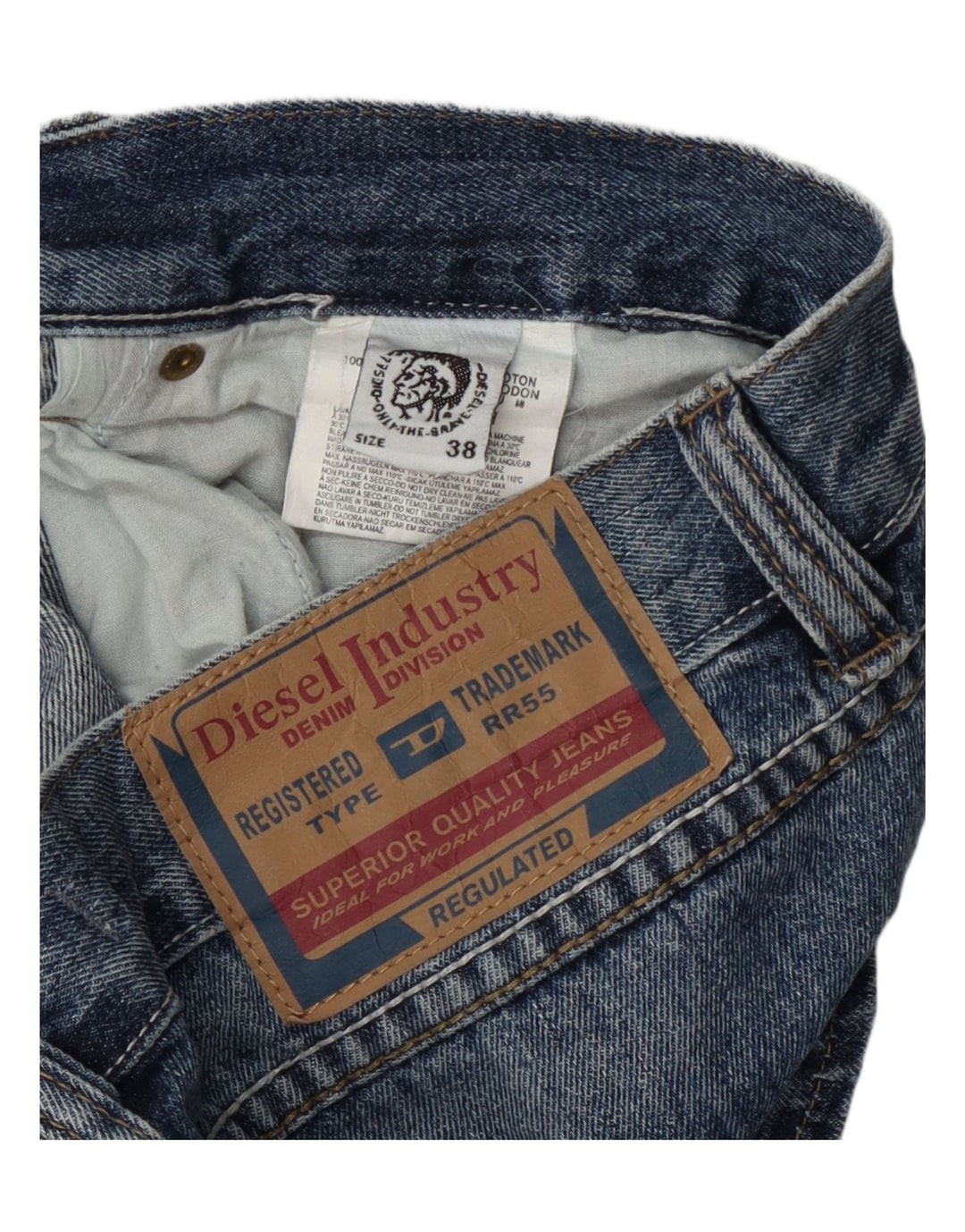 Diesel Pantalones cortos de mezclilla desgastados para hombre W38 XL Algodón azul