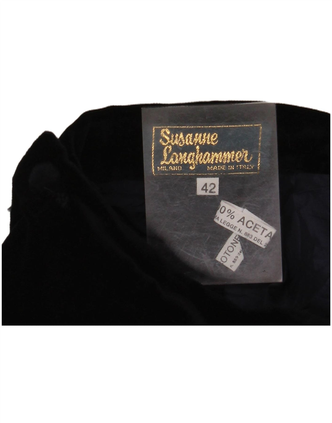 VINTAGE Falda lápiz de cintura alta de terciopelo para mujer IT 42 Medio W26 Azul marino