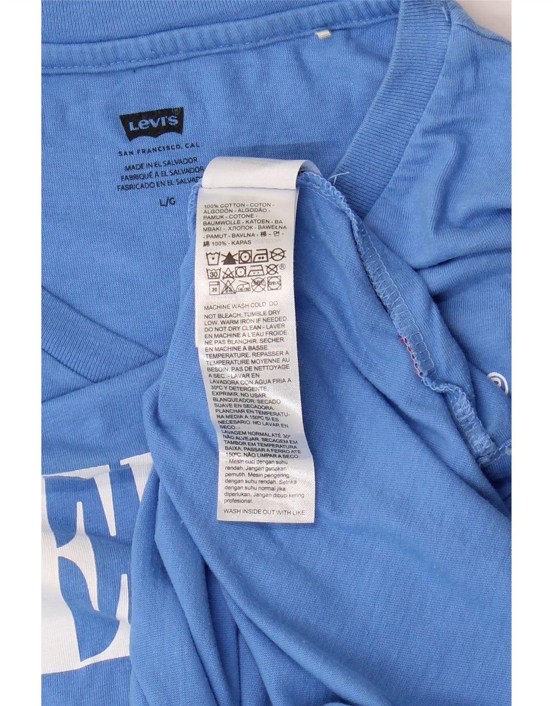 LEVI'S Camiseta gráfica para mujer Top UK 44 Algodón azul grande