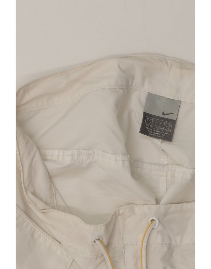 NIKE Pantalones cortos casuales para mujer UK 12 Medium W32 Blanco