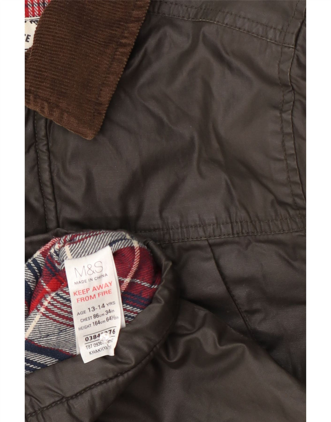 Marks & Spencer Chaqueta de algodón encerado para niños 13-14 años Caqui