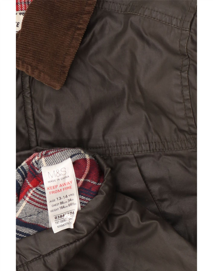 Marks & Spencer Chaqueta de algodón encerado para niños 13-14 años Caqui
