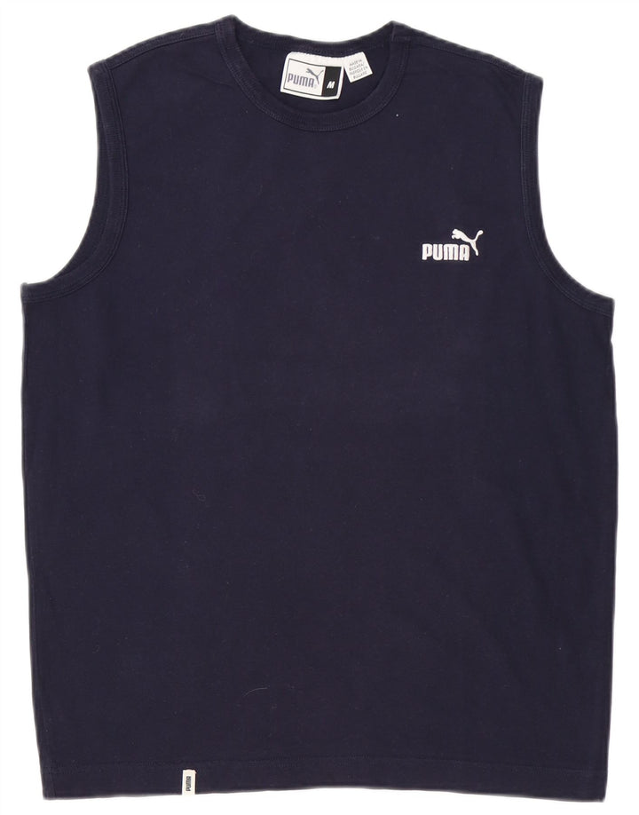 PUMA Camiseta sin mangas para hombre, mediana, azul marino