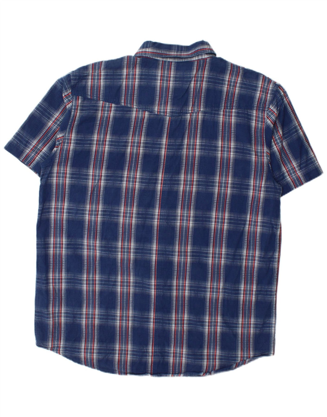 Wrangler Camisa De Manga Corta Hombre XL Azul Cuadros Algodón