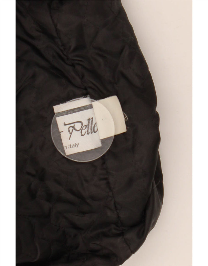 Chaqueta de cuero vintage para hombre IT 52 XL cuero negro