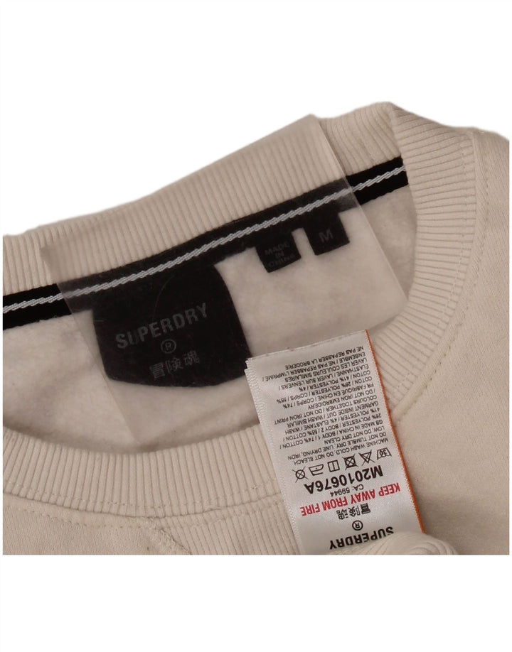Superdry Hombre Sudadera Gráfica tipo Jersey De Algodón Blanco Roto Mediano