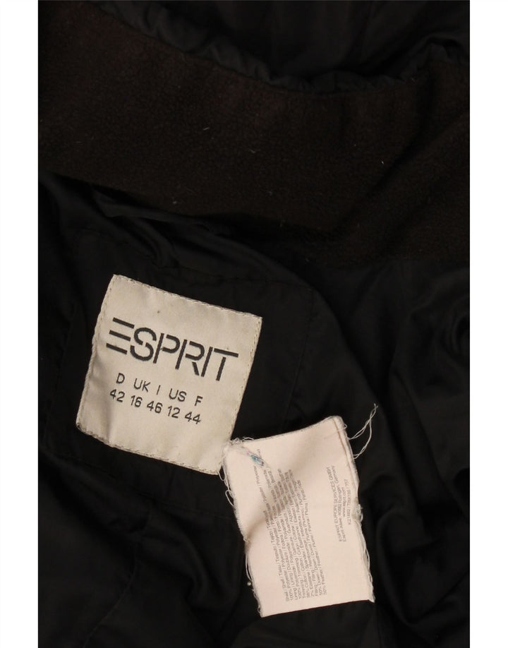 Esprit Abrigo acolchado con capucha para mujer UK 46 Large Poliamida negra