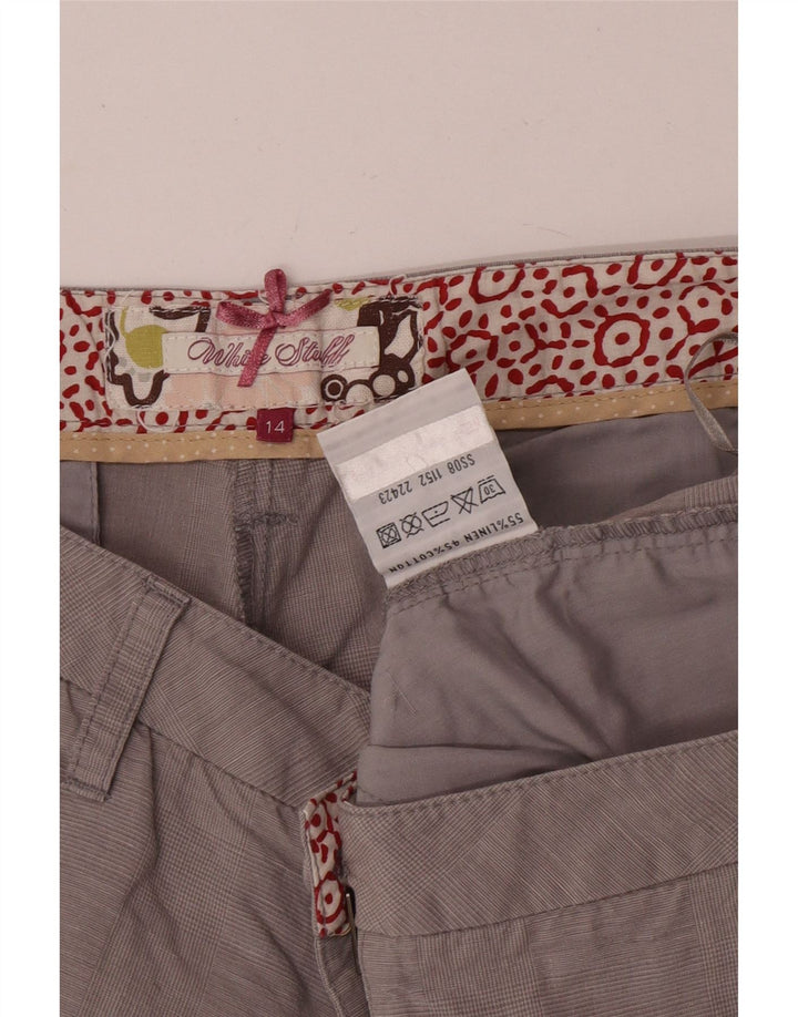 WHITE STUFF Pantalones cortos chinos para mujer UK 14 Large W32 Grey Linen