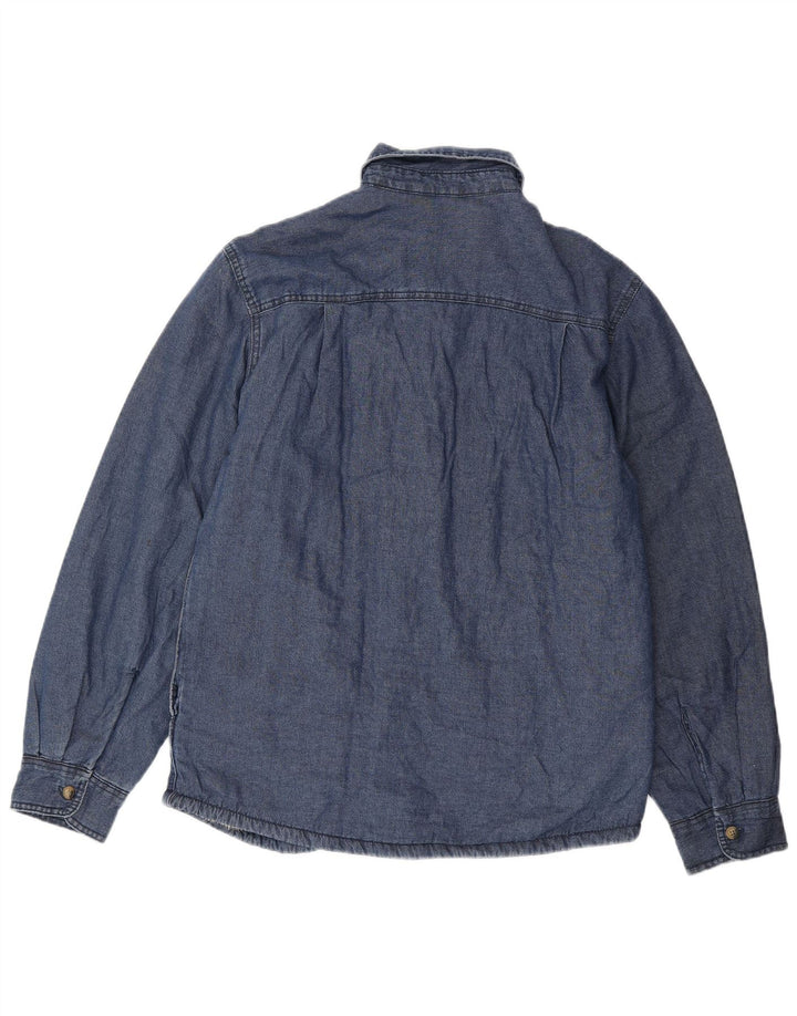 WRANGLER Mens Sherpa Jacket UK 36  Small Blue Cotton