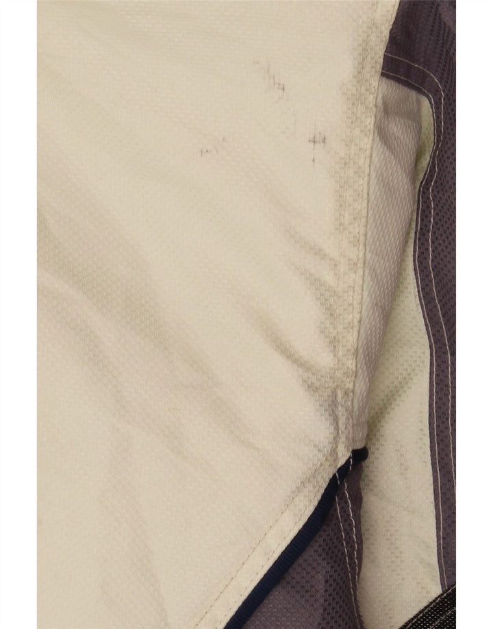 Gierre Chaqueta de esquí con capucha para hombre IT 48 Medium Off White Poliéster con bloques de color