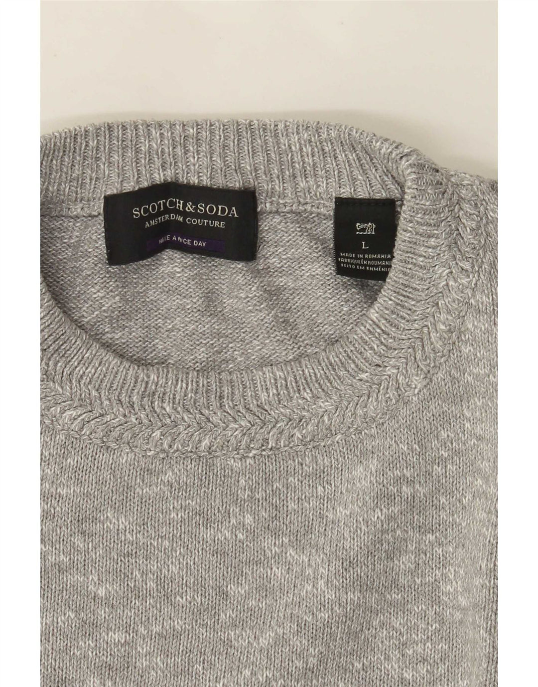 Scotch & Soda Jersey De Cuello Redondo Para Hombre Grande Gris Moteado