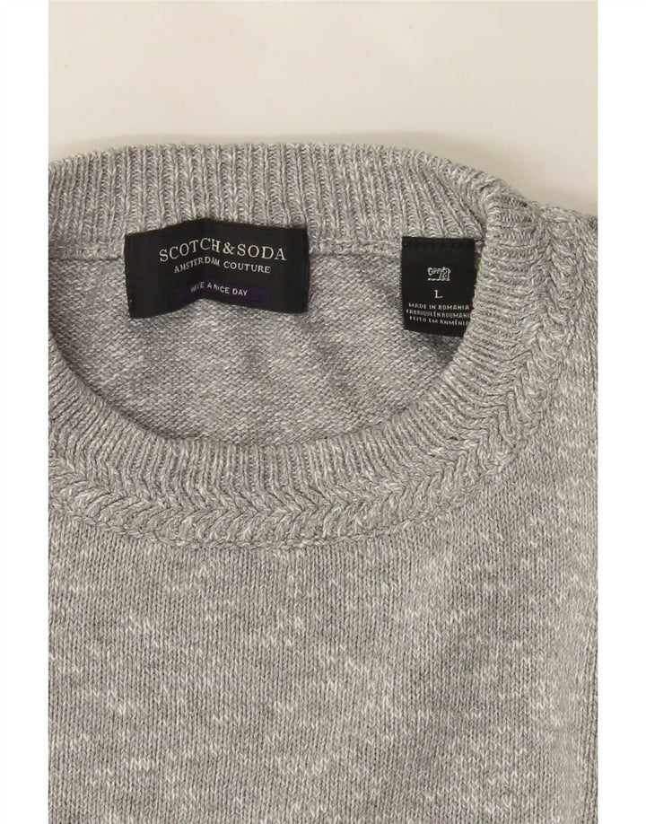 Scotch & Soda Jersey De Cuello Redondo Para Hombre Grande Gris Moteado