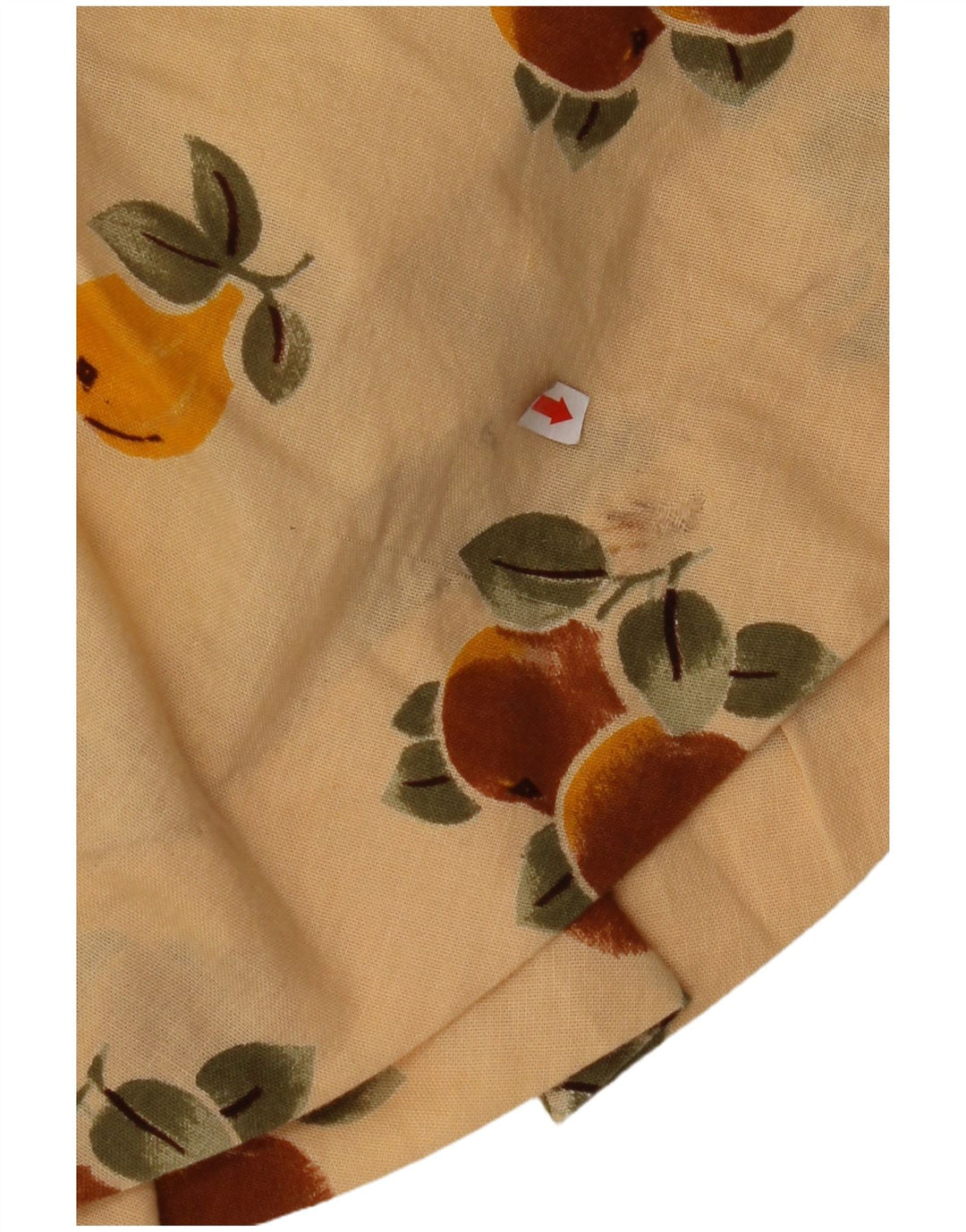 VINTAGE Falda plisada de una línea con patrón abstracto para mujer W24 XS Beige