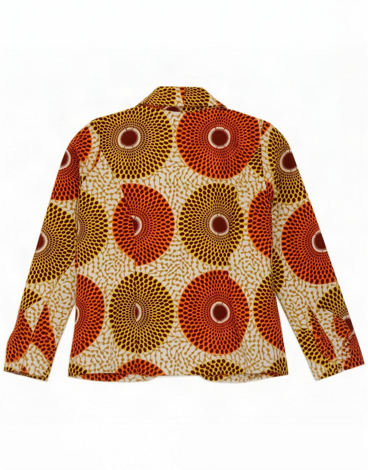 Chaqueta tipo blazer abierta vintage para mujer UK 8 Pequeña multicolor geométrica