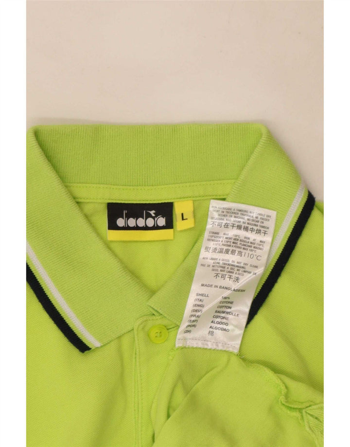 Diadora Polo Hombre Grande Verde Algodón
