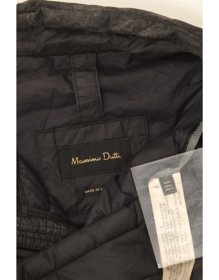 Massimo Dutti Chaqueta Acolchada Hombre UK 40 Large Nylon Negro