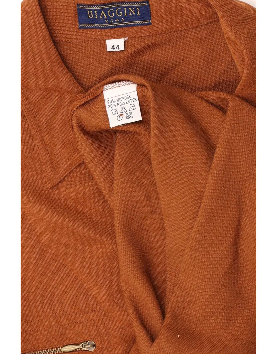 Biaggini Camisa Sobrecamisa Mujer UK 44 Viscosa Marrón Medio
