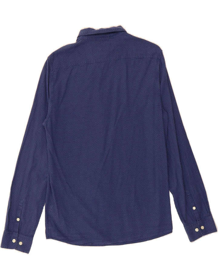 LEE Mens Shirt Medium Navy Blue Spotted Cotton Vintage Lee and Second-Hand Lee from Messina Hembry 
