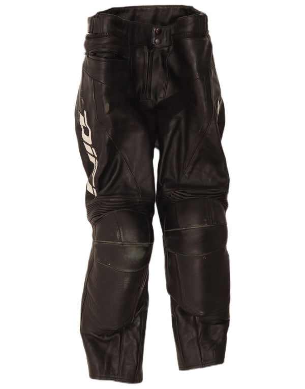 Difi Pantalones Moto Racer de cuero para hombre W30 L28 Black Biker