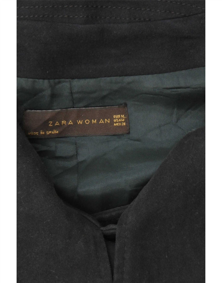 Zara Chaqueta Blazer De 2 Botones para Mujer UK 44 Mediano Negro