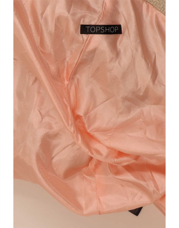 Topshop Abrigo para mujer UK 40 Poliéster con bloques de color beige medio