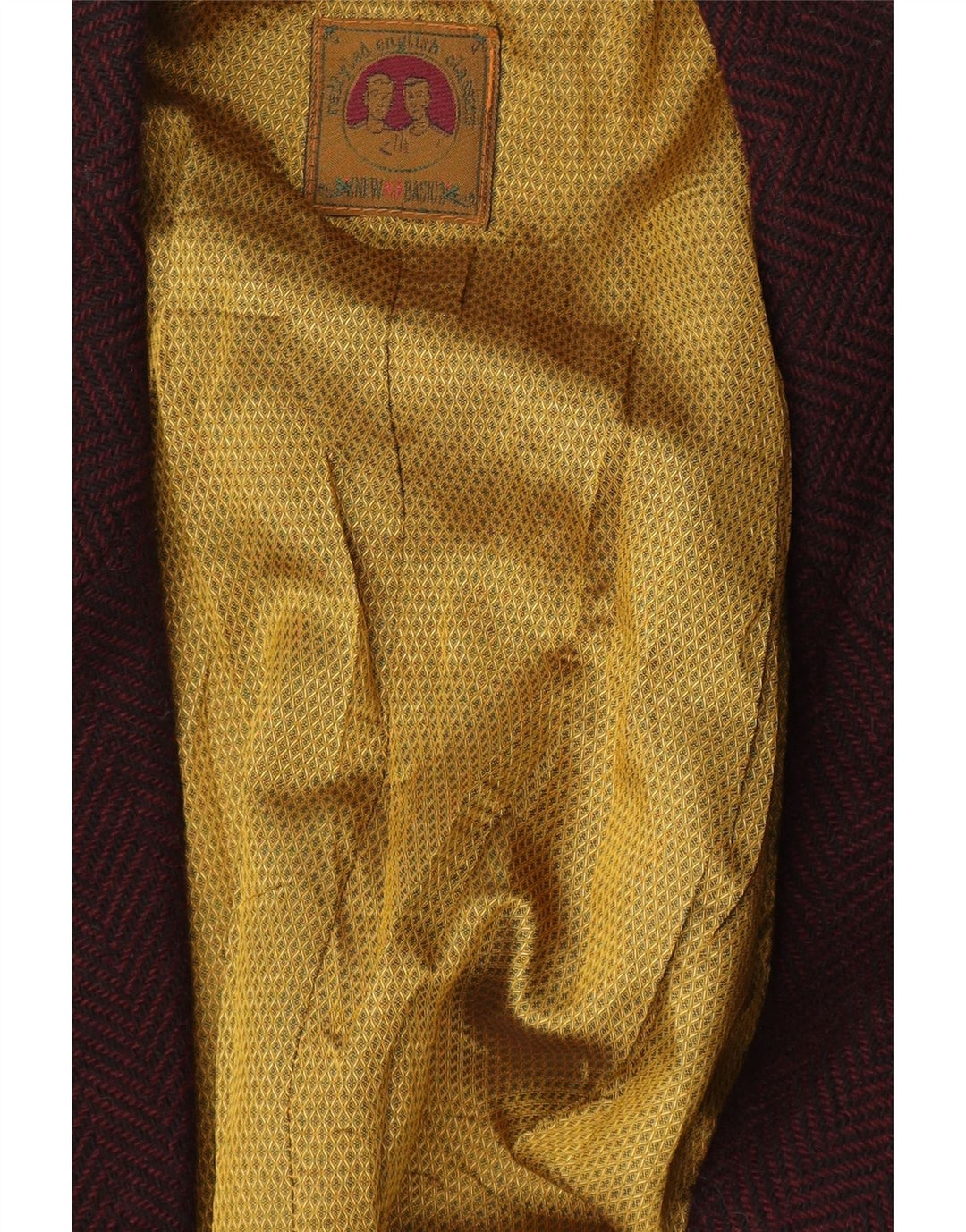 Vintage hombres 2 botones Blazer chaqueta Reino Unido 42 XL Borgoña Herringbone