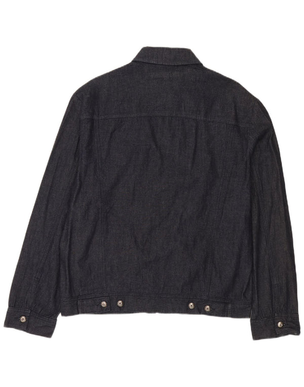 French Connection Chaqueta bomber vaquera para hombre UK 40 Grande Algodón azul marino
