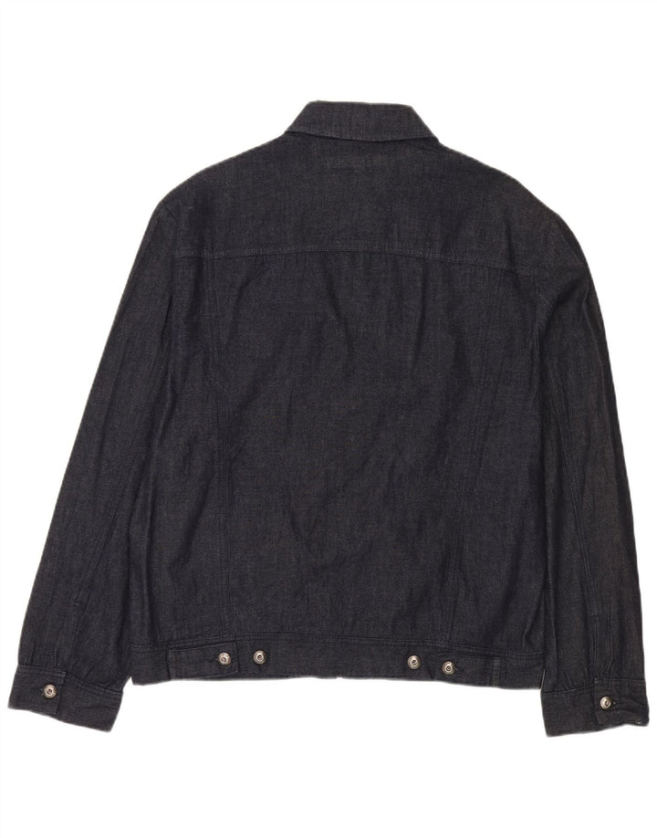 French Connection Chaqueta bomber vaquera para hombre UK 40 Grande Algodón azul marino