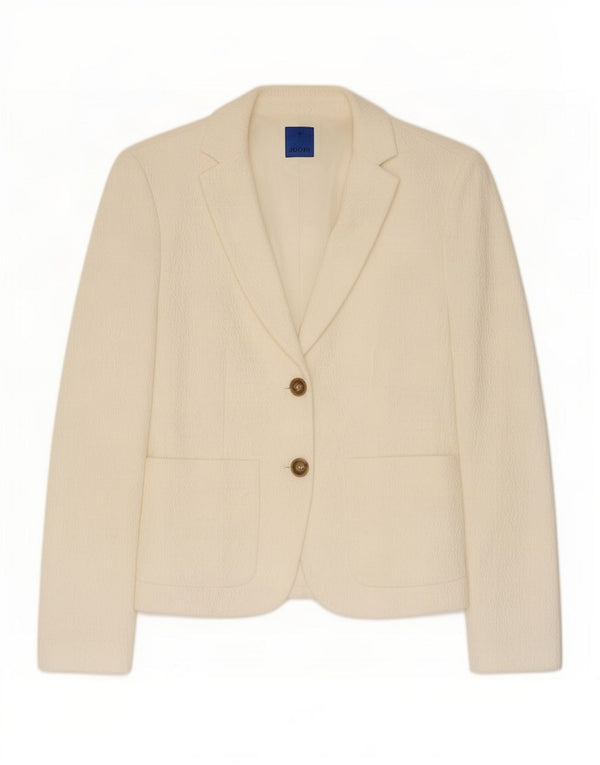 Joop Chaqueta Blazer De 2 Botones para Mujer EU 38 Medio Viscosa Geométrica Blanco Roto
