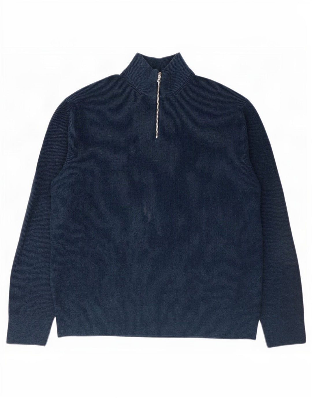 Marks & Spencer Suéter con cuello y cremallera para hombre 3XL Poliéster azul marino