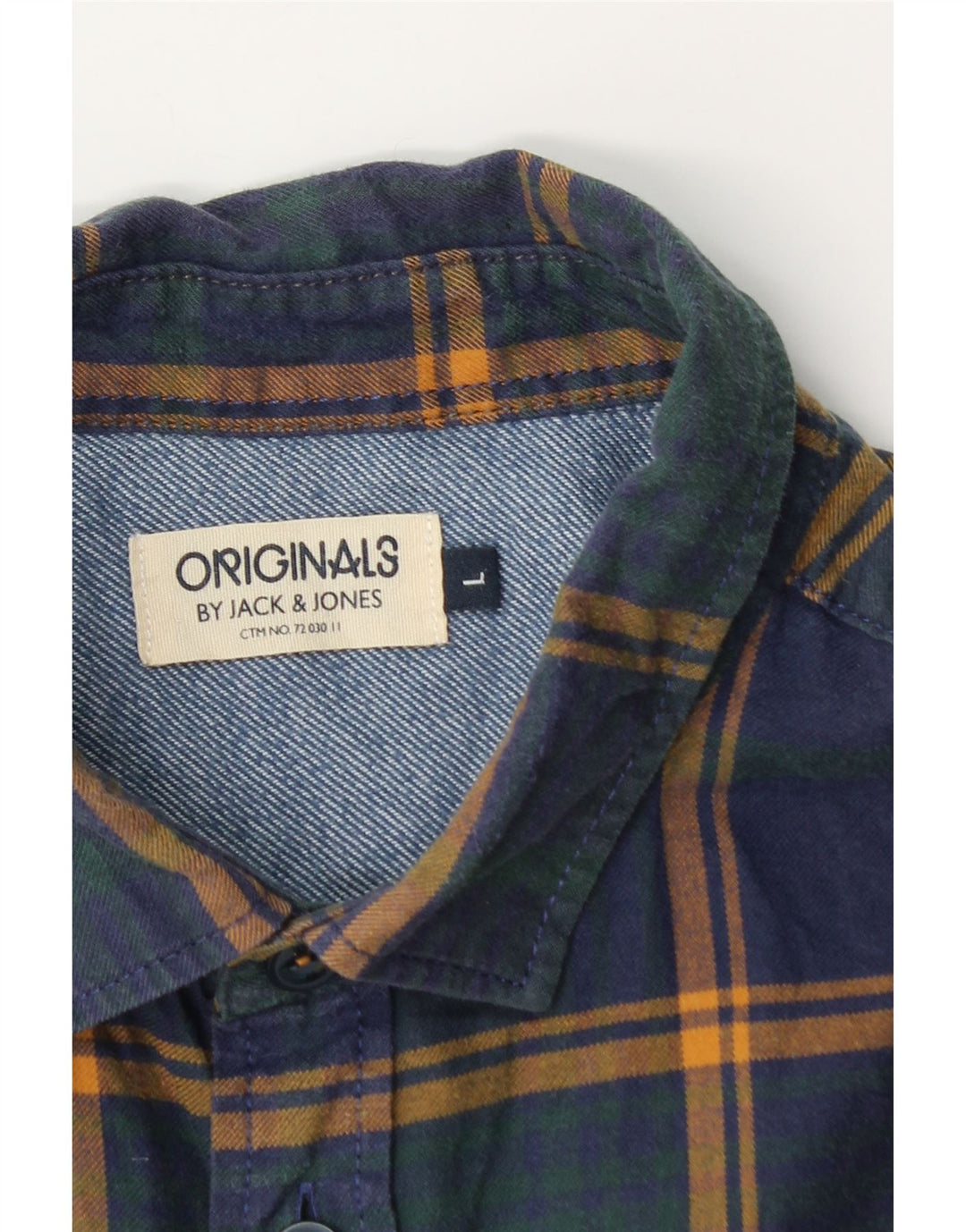 Jack & Jones Hombre Camisa De Franela Large Azul Marino Cuadros
