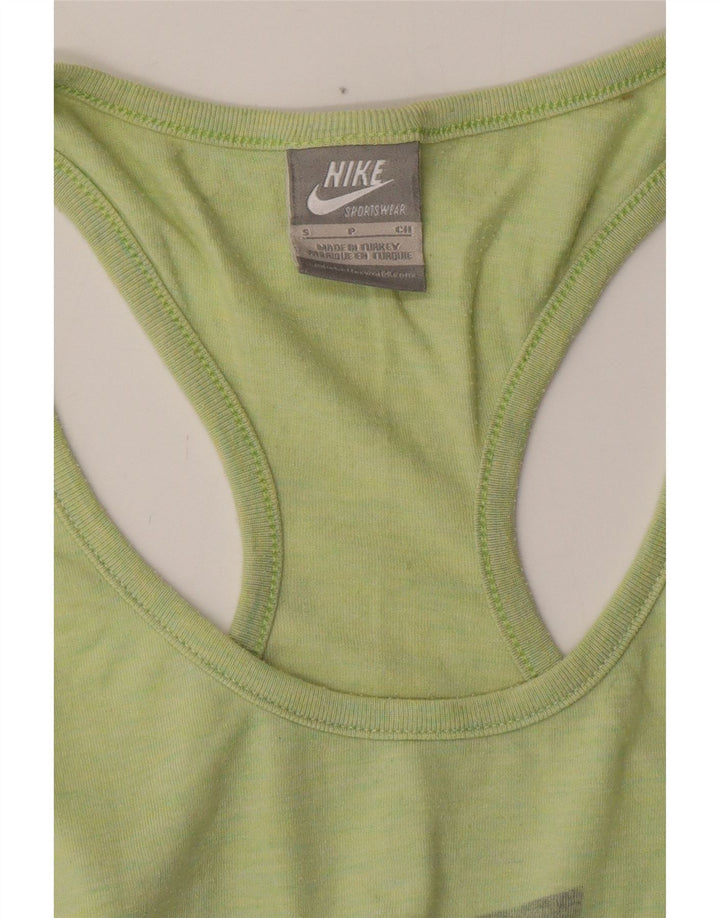 NIKE Mujer Gráfico Chaleco Top UK 8 Pequeño Verde