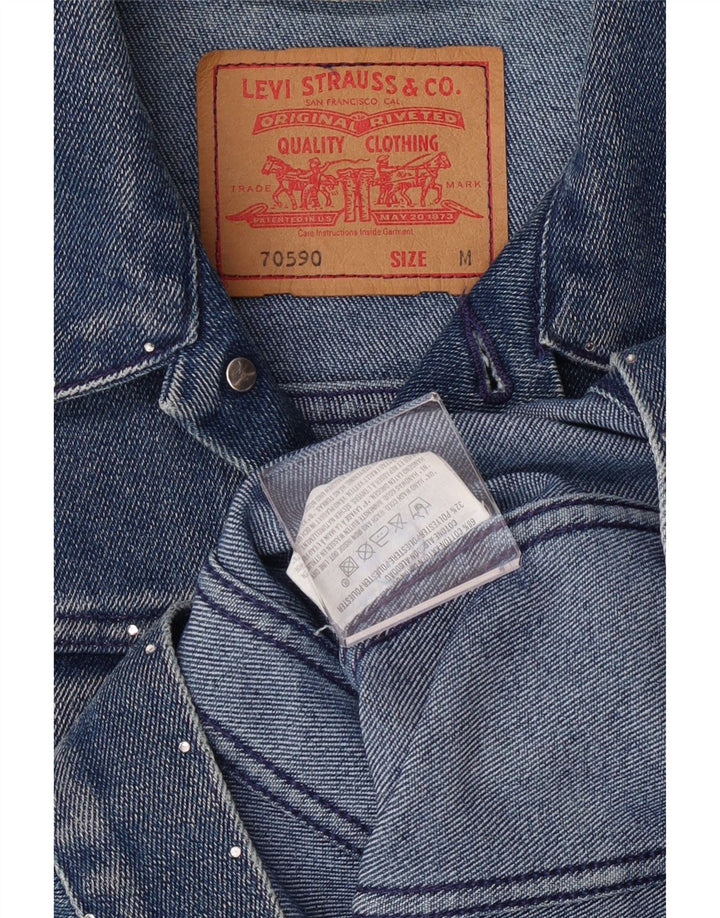 Levi's Chaqueta vaquera corta para mujer Reino Unido 12 Algodón azul medio
