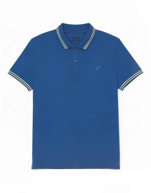 Polo Lotto Hombre De Algodón A Rayas Azul Medio