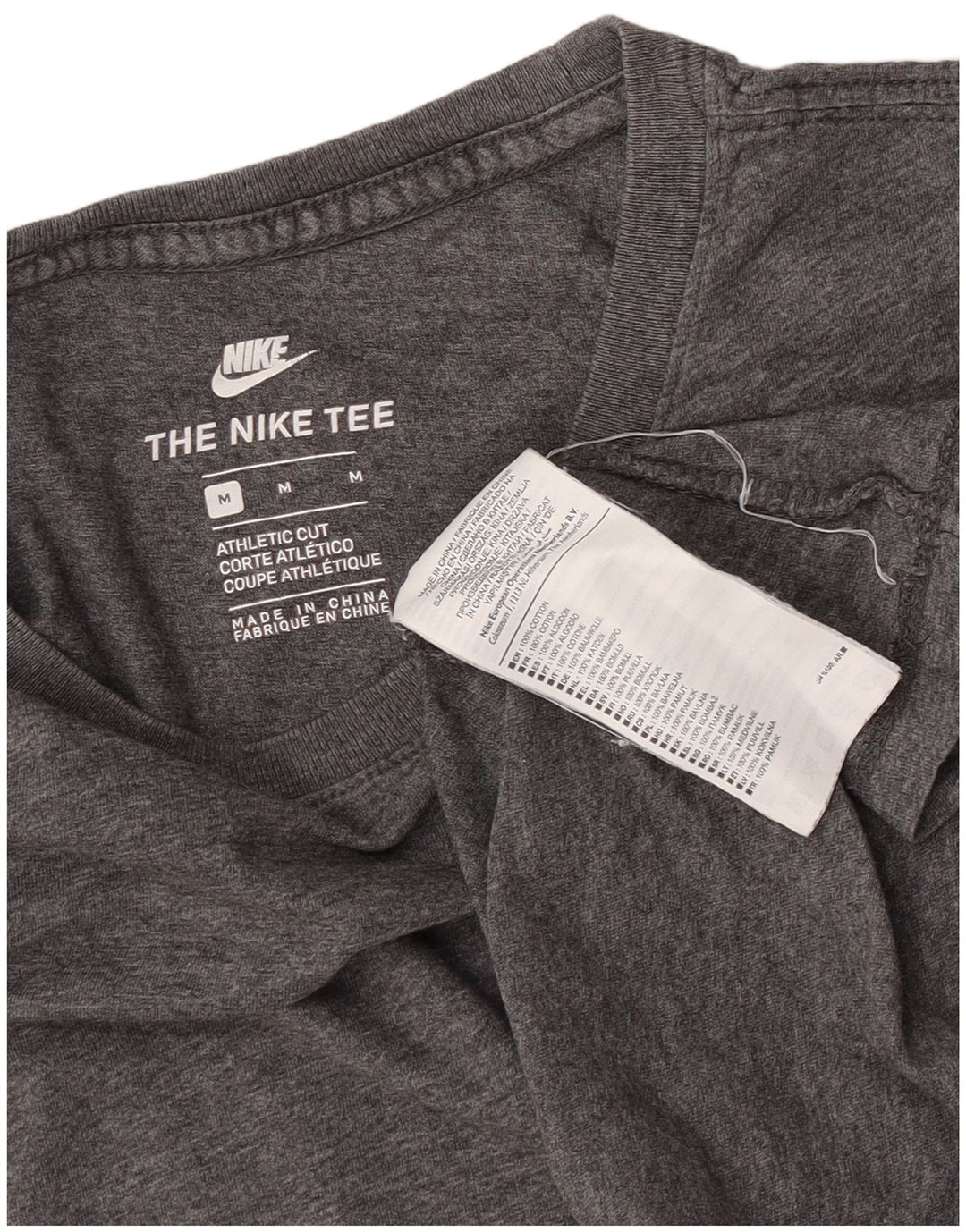 Camiseta Nike Hombre Top Gris Medio Algodón