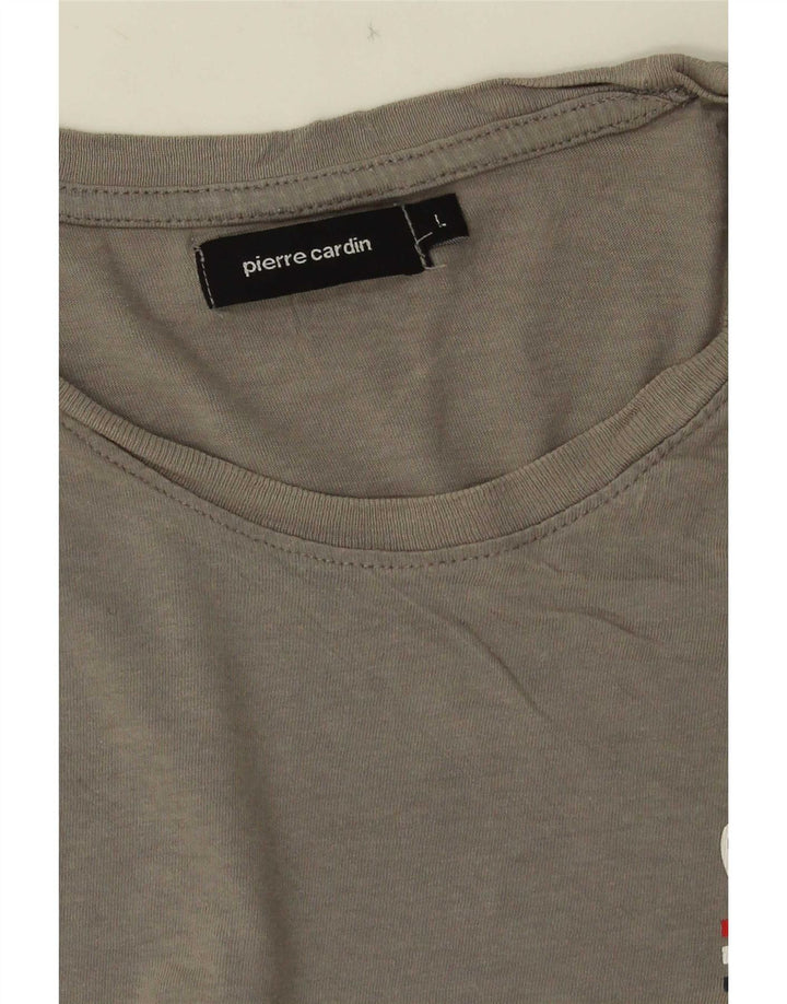 Pierre Cardin - Camiseta gráfica para hombre, talla grande, color gris