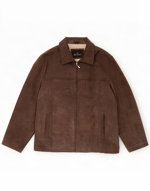 Chaqueta bomber de ante para hombre Bersani ES 42 XL Marrón