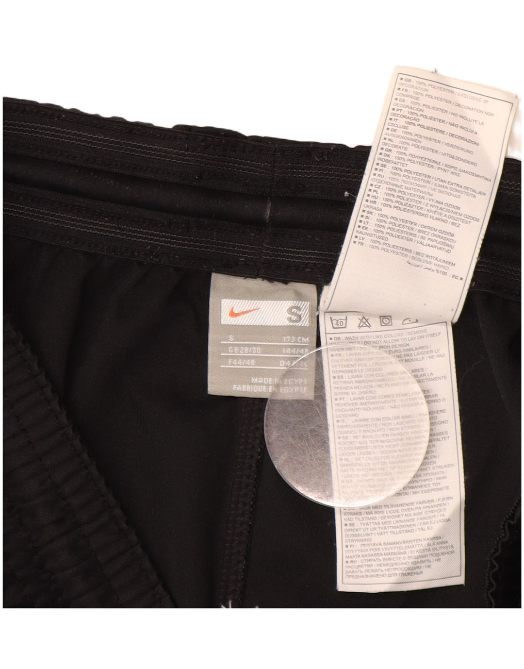 NIKE Pantalones cortos deportivos para hombre, talla pequeña, poliéster negro