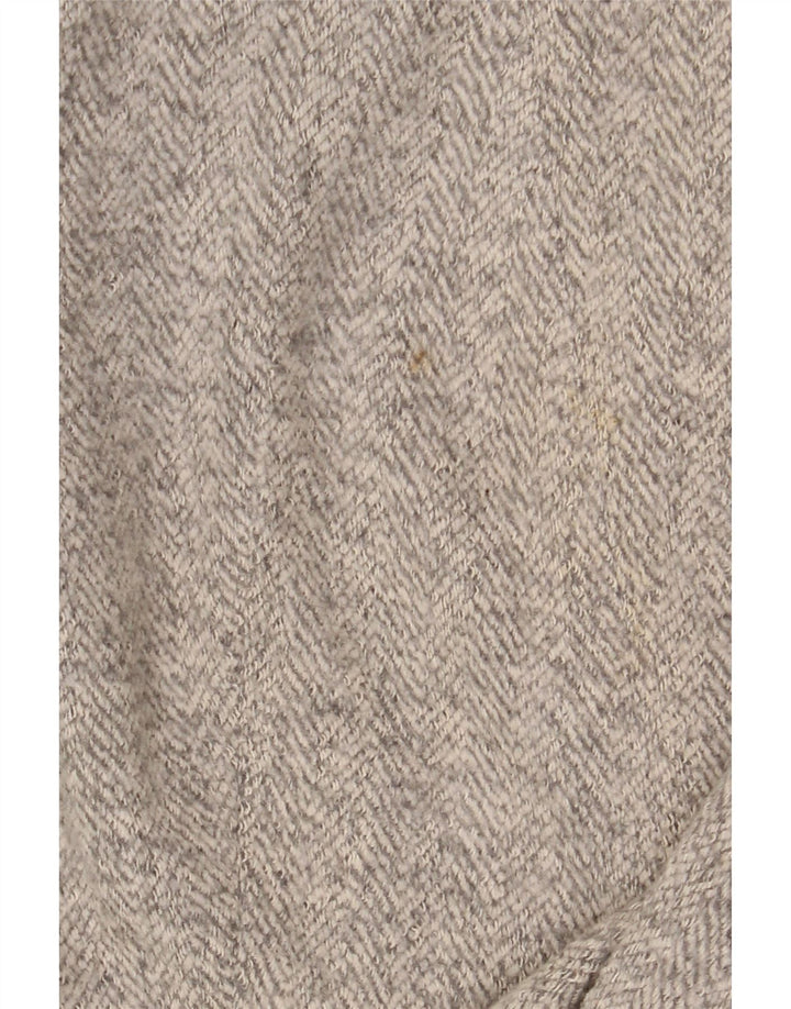 Zara Mujer Abrigo Reino Unido 42 Medio Beige Espiga Poliéster