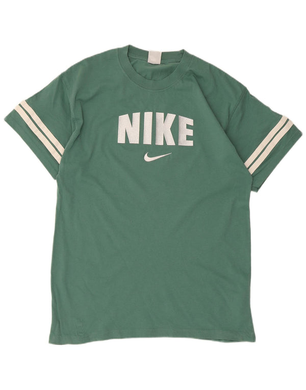 Nike Camiseta gráfica para hombre Top verde medio de algodón con bloques de color