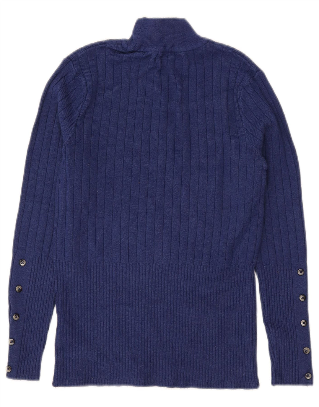 Marks & Spencer Jersey con Cuello Alto para Mujer UK 10 Small Viscosa Azul